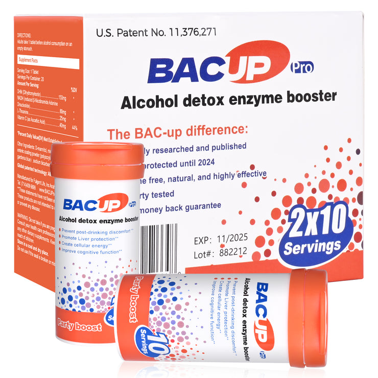 BAC UP | Scientific NADH-PATENTED Formula with DHM | For A Better Tomorrow , the BEST Sober remedy | Not Hydration products nor NASID. About this item (20 Servings/Box)